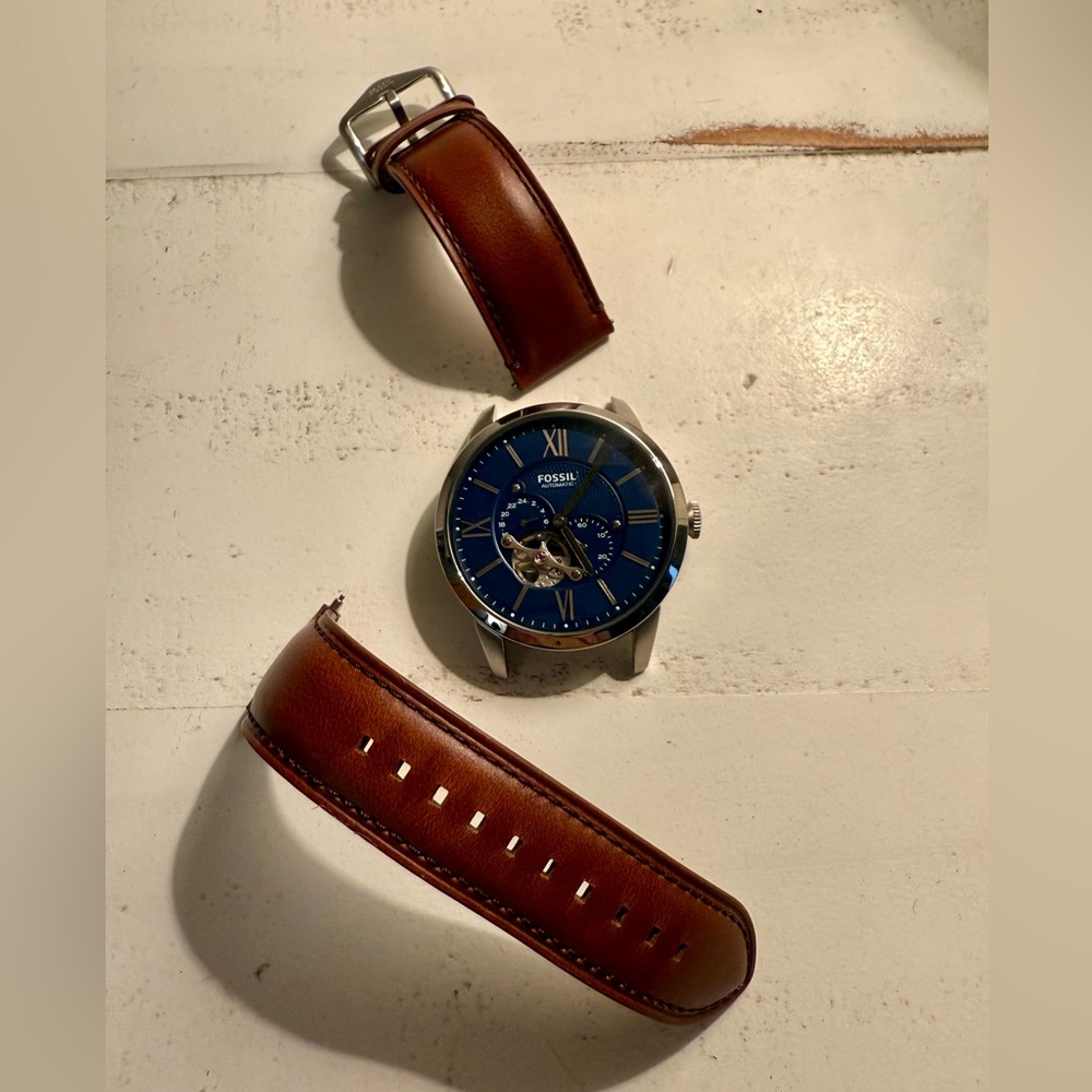 Fossil Townsman Automatic Brown Leather Watch - Picture 3 of 7